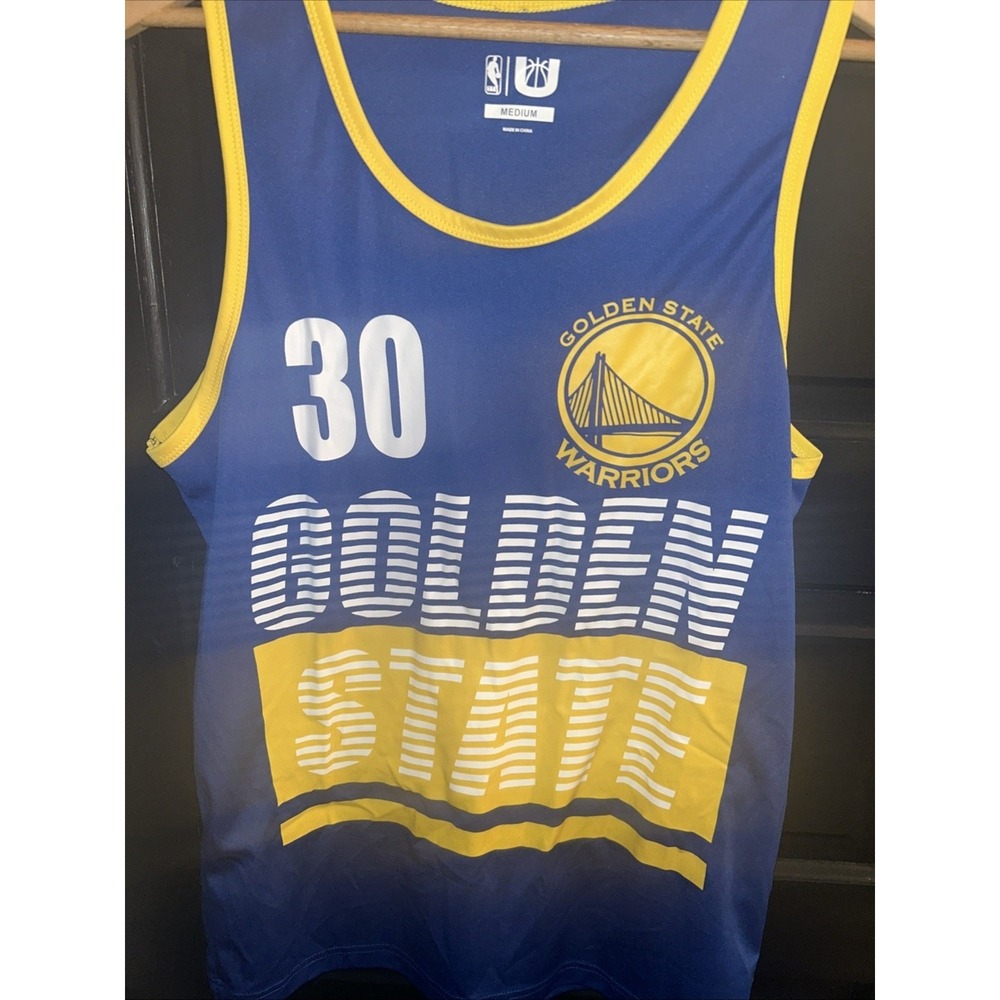 NBA Stephen Curry Golden State Warriors Practice Jersey Blue Medium #30